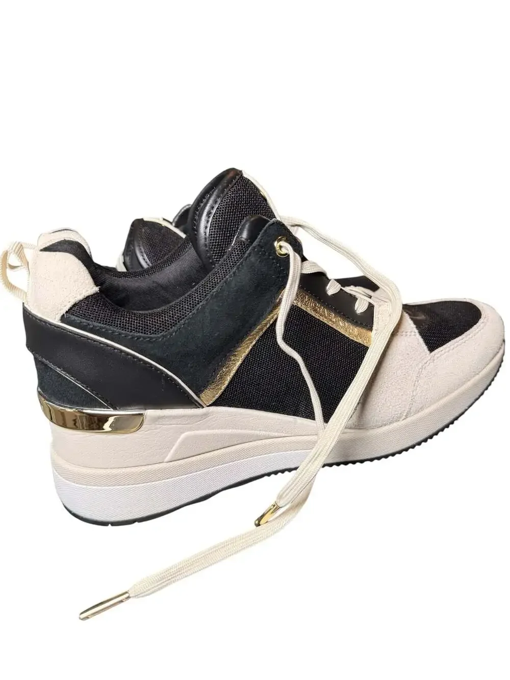 Michael Kors Georgie Women's Low Top Sneakers Black/Cream/Gold